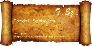 Tordai Szabolcs névjegykártya